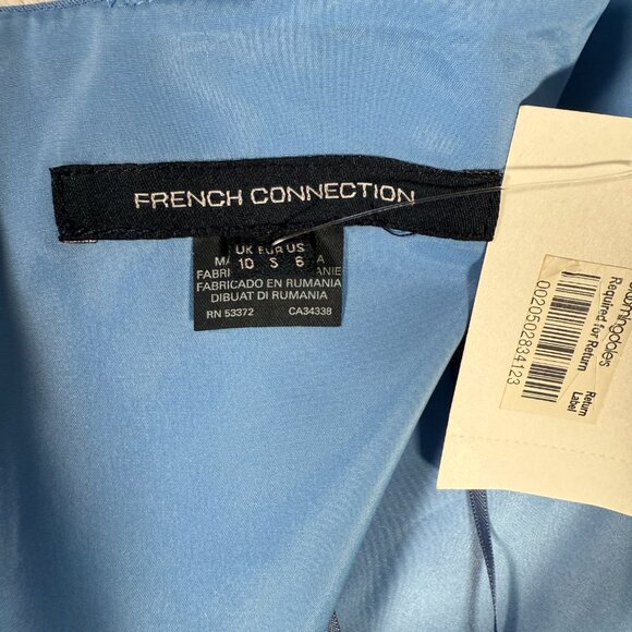 French Connection Cocktail Dress Women Size 6 Blue Spaghetti Strap Mini NWT - Picture 11 of 13